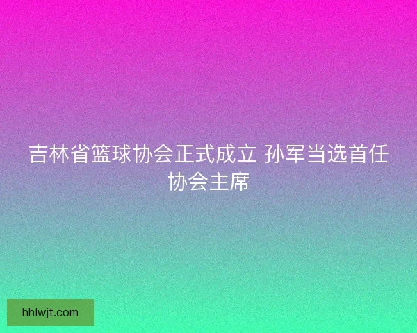 吉林省篮球协会正式成立 孙军当选首任协会主席 吉林省篮球协会正式成立 孙军当选首任协会主席